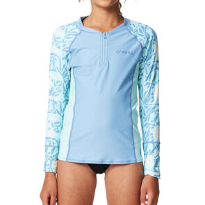 ONEILL 2024 GIRLS BAHIA 1/4 ZIP LS RASH VEST - GIRLS CHECK MOSAIC