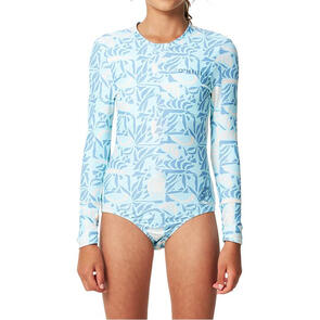 ONEILL 2024 GIRLS BAHIA LYCRA BACK ZIP LS SURFSUIT - CHECK MOSAIC