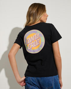 SANTA CRUZ WOMENS MFG RETRO DOT REVERSE CHEST TEE BLACK