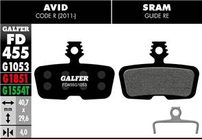 GALFER FD455 BRAKE PADS AVID CODE R (2011-), SRAM CODE R, RSC, GUIDE RE G1053