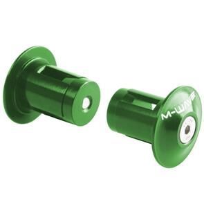 M-WAVE H/BAR PLUGS M-WAVE ALLOY GREEN ANODISED (PR)