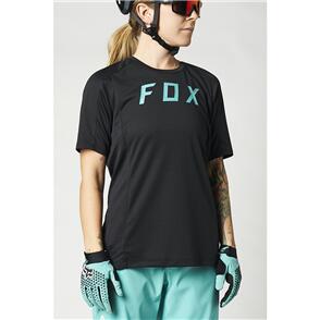 FOX RACING WOMENS DEFEND SS JERSEY [BLACK]