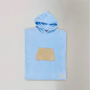 OCEAN N EARTH TODDLERS HOODED PONCHO PALE BLUE