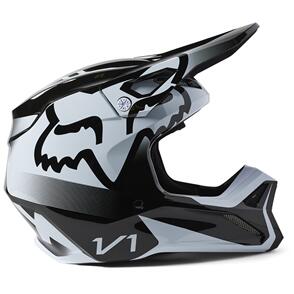 FOX RACING MOTO 2023 FOX V1 LEED HELMET MIPS ECE [BLACK/WHITE]