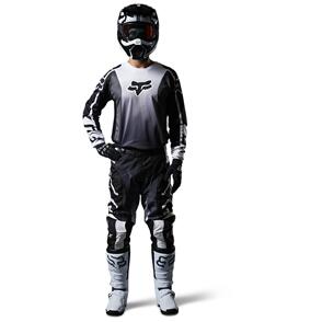 FOX RACING MOTO 2023 FOX LEED JERSEY, PANTS AND HELMET BLK WHITE