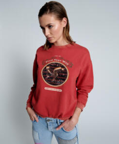 ONE TEASPOON MOBLACK FIND YOUR WAY UNISEX SWEATER RED