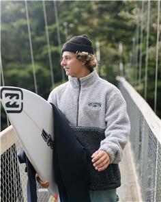 BILLABONG TOMBSTONE HALF ZIP FLEECE PULLOVER OATMEAL HEATHER