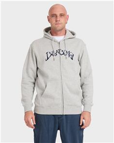 BILLABONG BAD DOG ARCH ZIP UP HOODIE LIGHT GREY HEATHER