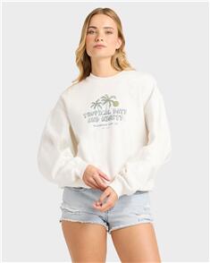 BILLABONG WOMENS ALL THE DAYS KENDAL CREW NECK SALT CRYSTAL