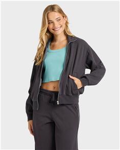 BILLABONG WOMENS THE AVERY ZIP UP FLEECE JACKET BLACK SANDS