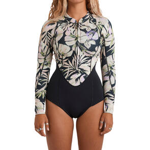 BILLABONG 2025 SALTY DAYZ NATURAL LONG SLEEVE 2MM SPRING BLACK FLORAL