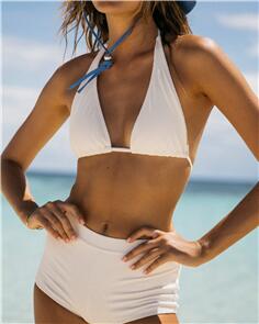 BILLABONG WOMENS SUNRAYS SUMI HALTER TRIANGLE BIKINI TOP SALT CRYSTAL