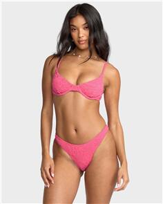 BILLABONG WOMENS WE'RE WILD DEMI UNDERWIRE BIKINI TOP PARADISE PINK