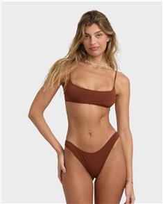 BILLABONG WOMENS SOL SEARCHER JACLYN CROP BIKINI TOP COWHIDE