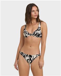 BILLABONG WOMENS BY MY SIDE TROPIC BIKINI BOTTOM BLACK WHITE