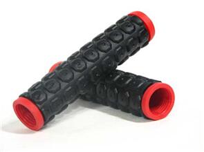 VELO GRIPS D2 BLACK RED ENDS HONEY COMB DIMPLE