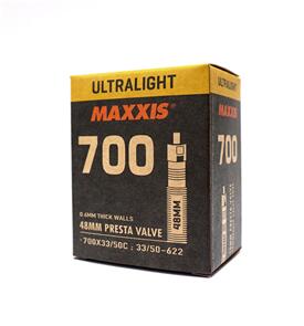 MAXXIS TUBE 700C X 33/50 FV ULTRALIGHT 48MM RVC, 0.6MM WALL