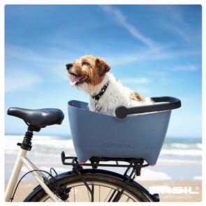 BASIL BUDDY, BICYCLE BASKET FOR DOGS,FADED DENIM (MIK FITTINGS INCLUDED)