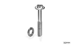 ABSOLUTE BLACK TITANIUM FLAT MOUNT CALIPER BOLT WITH ULTRA-LOW FRICTION WASHER 32MM|GREY