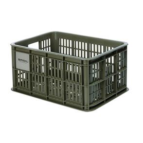 BASIL BICYCLE CRATE- 17.5L RECYCLED SYNTHETIC, MOSS GREEN