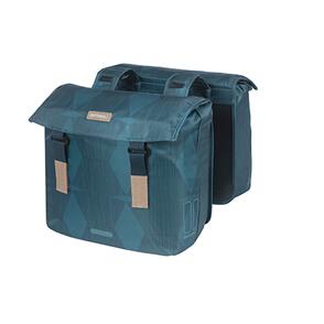 BASIL ELEGANCE DOUBLE PANNIER, 40-49L, ESTATE BLUE