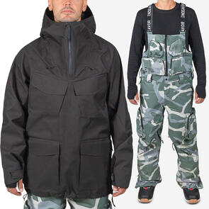ENDEAVOR SNOWBOARDS 2025 3L SCOUT ANORAK BLACK + 3L SCOUT REMOVABLE BIB PANT