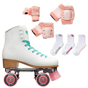 IMPALA SKATES QUAD WHITE + MARAWA GOLD PADS + SOCKS PACKAGE