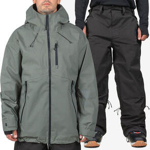 ENDEAVOR SNOWBOARDS 2025 3L SHELTER JACKET MOSS + 3L ELITE PANT BLACK