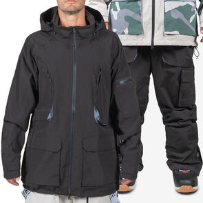 ENDEAVOR SNOWBOARDS 2025 2L PATROL JACKET BLACK +  2L PATROL CARGO PANT BLACK