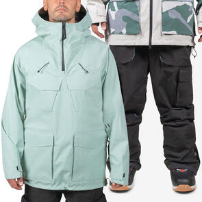 ENDEAVOR SNOWBOARDS 2025 3L SCOUT ANORAK EUCALYPTUS +  2L PATROL CARGO PANT BLACK