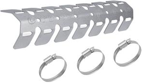 CROSSPRO PIPE GUARD  4T 4 STROKE  UNIVERSAL SILVER ( EXHAUST CLAMPS HOLD PROTECTOR DIRECTLY ON THE HEADER )