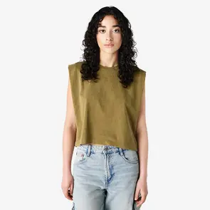 AMERICAN APPAREL 307GD WOMEN'S MUSCLE T-SHIRT - FADED ARMY