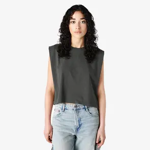 AMERICAN APPAREL 307GD WOMEN'S MUSCLE T-SHIRT - FADED BLACK