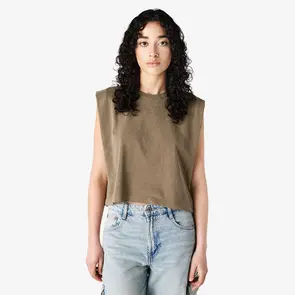 AMERICAN APPAREL 307GD WOMEN'S MUSCLE T-SHIRT - FADED BROWN