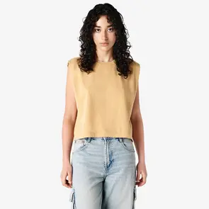 AMERICAN APPAREL 307GD WOMEN'S MUSCLE T-SHIRT - FADED MUSTARD