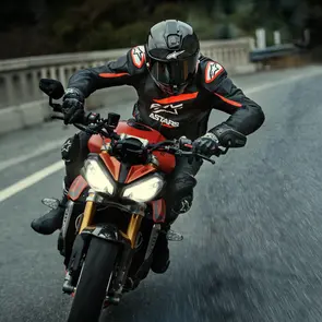 ALPINESTARS ROAD GP PLUS R V4 RIDEKNIT LEATHER JACKET BLACK/RED FLUORO/WHITE