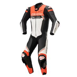 ALPINESTARS ROAD  MISSILE V2 IGNITION 1PC LEATHER SUIT BLACK/WHITE/RED FLUORO 
