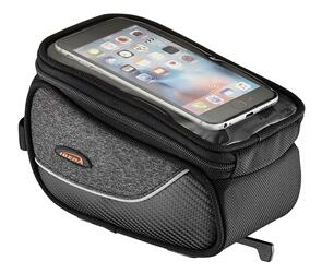 IBERA TOP TUBE BAG BLACK QUICK RELEASE WITH PHONE SLEEVE