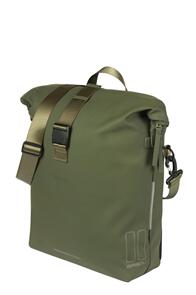 BASIL SOHO BICYCLE SHOULDER BAG, MIK STUDS, WATERPROOF, 17L, GREEN