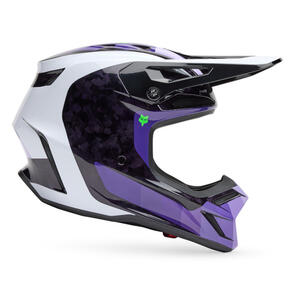 FOX RACING MOTO 2025 MX V3 RS GRID HELMET-BLACK/PURPLE
