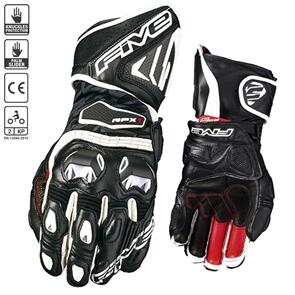 FIVE WOMENS RFX1 BLACK/WHITE RACE GLOVES