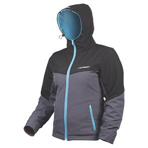 MOTODRY WOMENS HOODIE JACKET BLK/GRY TEAL