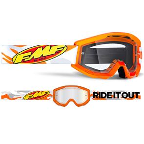 FMF POWERCORE GOGGLE ASSAULT GREY CLEAR LENS