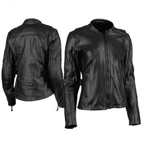 SPEED & STRENGTH WOMENS THROTTLE BODY BLK LEATHER JACKET 