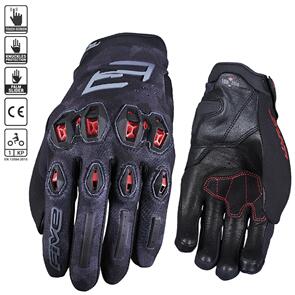 FIVE STUNT EVO CAMO BLACK /RED GLOVES