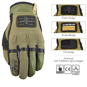 FIVE SCRAMBLER KHAKI/BLACK GLOVES 