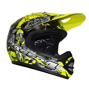RXT RACER 4 KIDS BLACK YELLOW YOUTH HELMET 