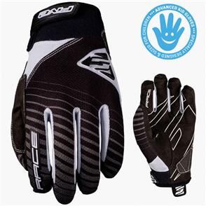 FIVE RACE KIDS BMX GLOVES BLACK/WHITE 