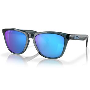 OAKLEY FROGSKINS SUNGLASSES CRYSTAL BLACK W/ PRIZM SAPPHIRE POLARIZED LENS