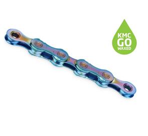 KMC CHAIN KMC 'X11' GO WAXED CHAIN 11SPD  1/2" X 11/128" AURORA BLUE 126 LINKS